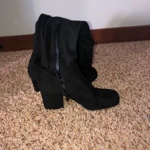 Black thigh high boots